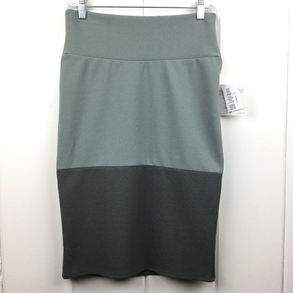 LulaRoe Pencil Skirt NWT 2-Tone Green Cassie, Size - Small